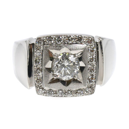 Pt900プラチナ リング・指輪 ダイヤモンド1.078ct/0.42ct 25.5号 29.1g メンズ【中古】【美品】