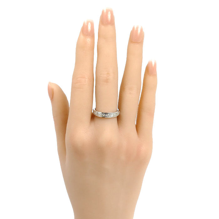 Pt900プラチナ ハーフエタニティ リング・指輪 ダイヤモンド1.00ct 12号 4.0g レディース【中古】