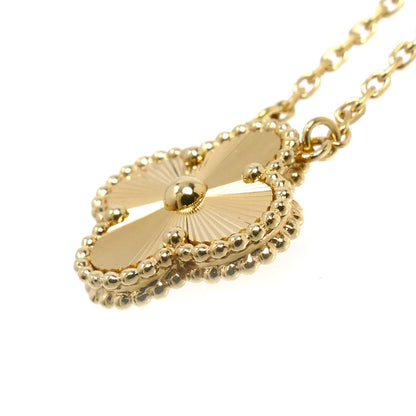 Van Cleef & Arpels ヴァンクリーフ＆アーペル K18YG イエローゴールド ヴィンテージ アルハンブラ ギョーシェ ネックレス ARP4KL00 6.6g 37/42cm レディース【中古】