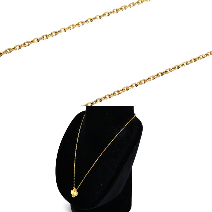 Van Cleef & Arpels ヴァンクリーフ＆アーペル K18YG イエローゴールド ヴィンテージ アルハンブラ ギョーシェ ネックレス ARP4KL00 6.6g 37/42cm レディース【中古】