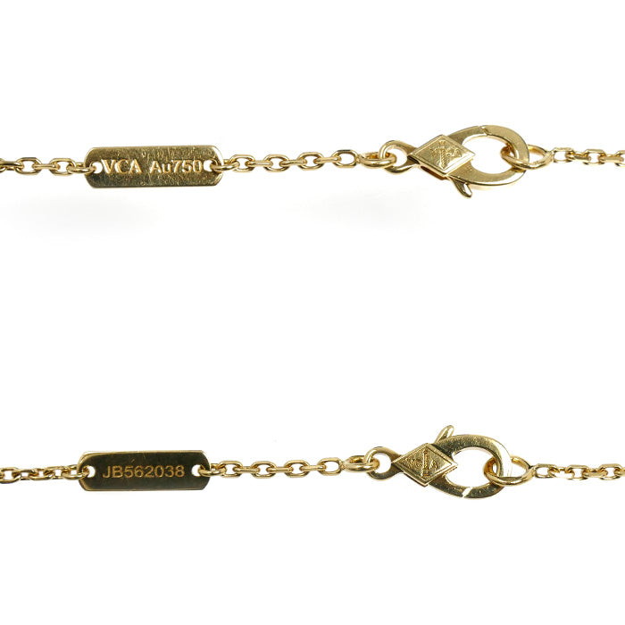 Van Cleef & Arpels ヴァンクリーフ＆アーペル K18YG イエローゴールド ヴィンテージ アルハンブラ ギョーシェ ネックレス ARP4KL00 6.6g 37/42cm レディース【中古】