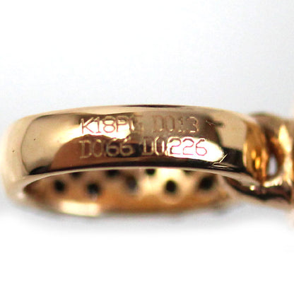 K18PG ピンクゴールド クロス ペンダントトップ ダイヤモンド0.226ct/0.13ct ブラックダイヤモンド0.66ct 3.5g ユニセックス【中古】【美品】