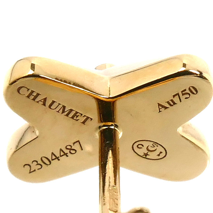 Chaumet ショーメ K18PG ピンクゴールド ジュ ドゥ リアン マザーオブパール ピアス 083469 ダイヤモンド 2.4g レディース【中古】【美品】