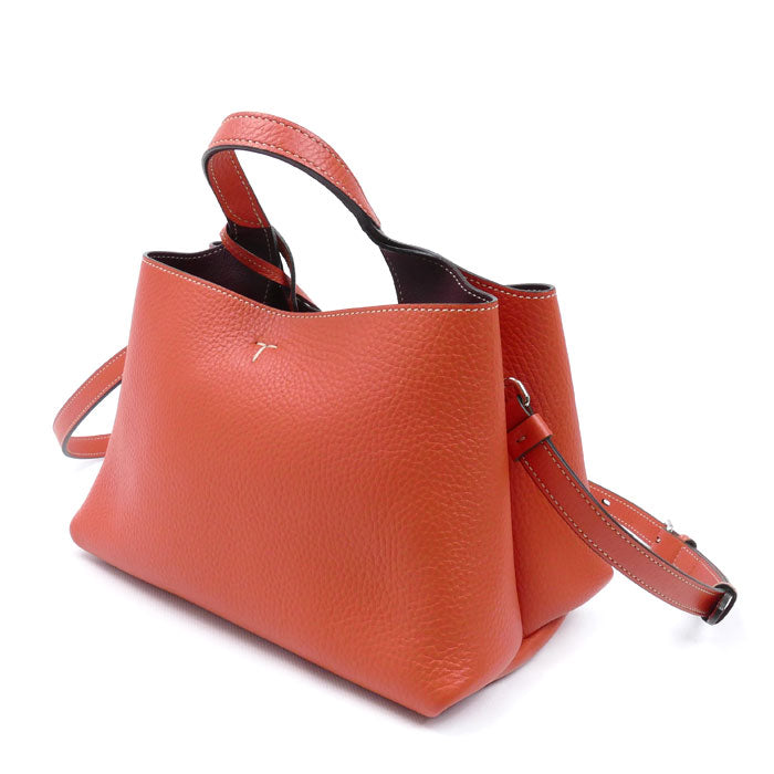 TOD’S トッズ Tタイムレス マイクロ 2Wayショルダーバッグ オレンジ XBWAPAEL000QRI レディース【中古】【美品】