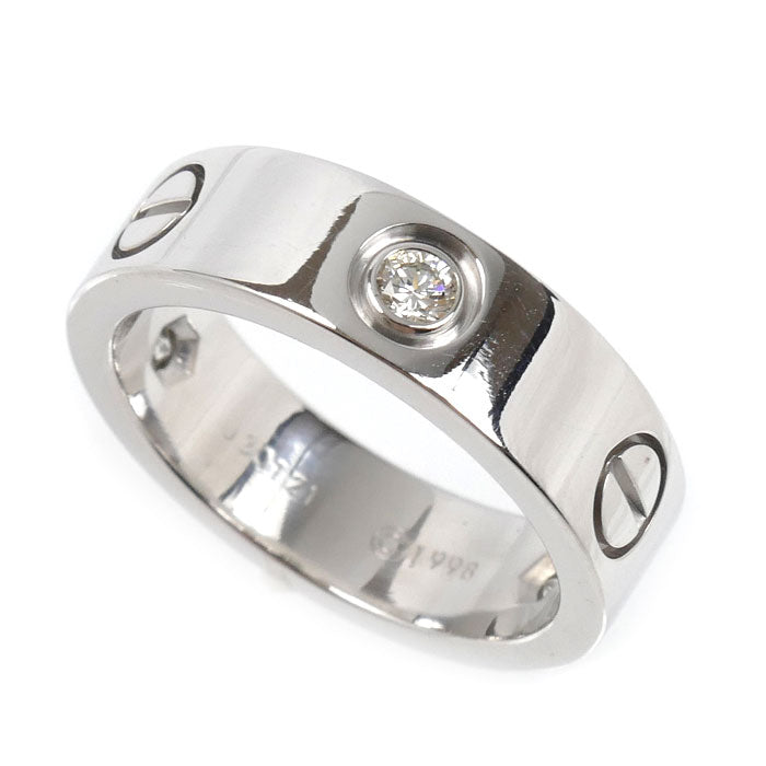 CARTIER カルティエ K18WG ホワイトゴールド ラブリング ハーフダイヤ リング・指輪 ダイヤモンド 12号 52 8.7g レディース【中古】【美品】