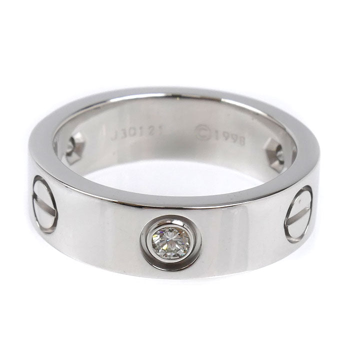 CARTIER カルティエ K18WG ホワイトゴールド ラブリング ハーフダイヤ リング・指輪 ダイヤモンド 12号 52 8.7g レディース【中古】【美品】