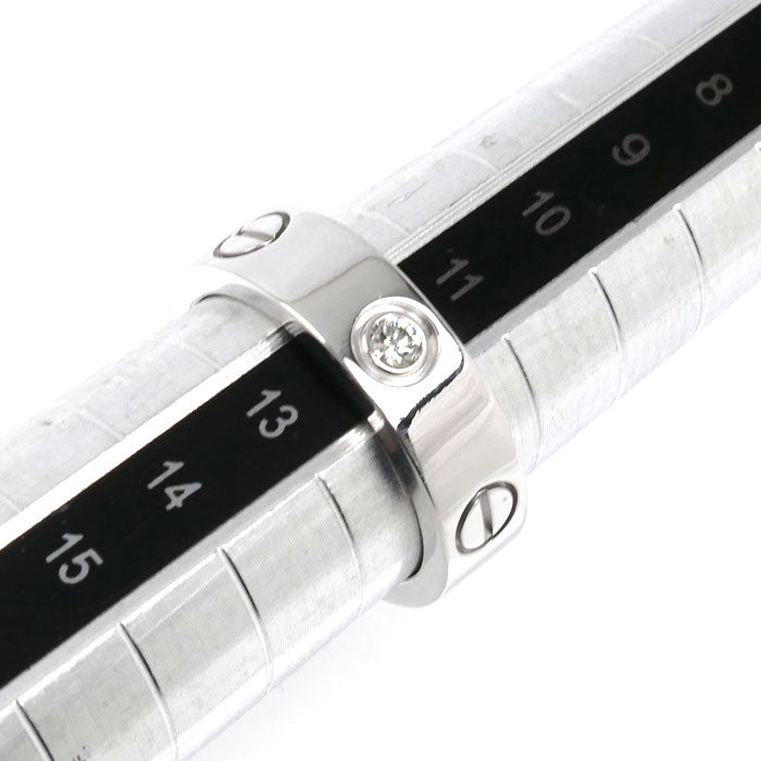 CARTIER カルティエ K18WG ホワイトゴールド ラブリング ハーフダイヤ リング・指輪 ダイヤモンド 12号 52 8.7g レディース【中古】【美品】