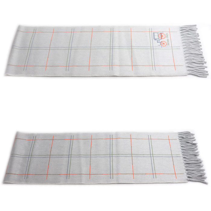 HERMES エルメス グラン・ブロデ・ベルリンヌ マフラー グレー グリ・デュ・ノール H259149S 01 レディース【中古】【美品】
