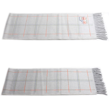 HERMES エルメス グラン・ブロデ・ベルリンヌ マフラー グレー グリ・デュ・ノール H259149S 01 レディース【中古】【美品】
