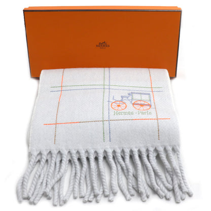 HERMES エルメス グラン・ブロデ・ベルリンヌ マフラー グレー グリ・デュ・ノール H259149S 01 レディース【中古】【美品】
