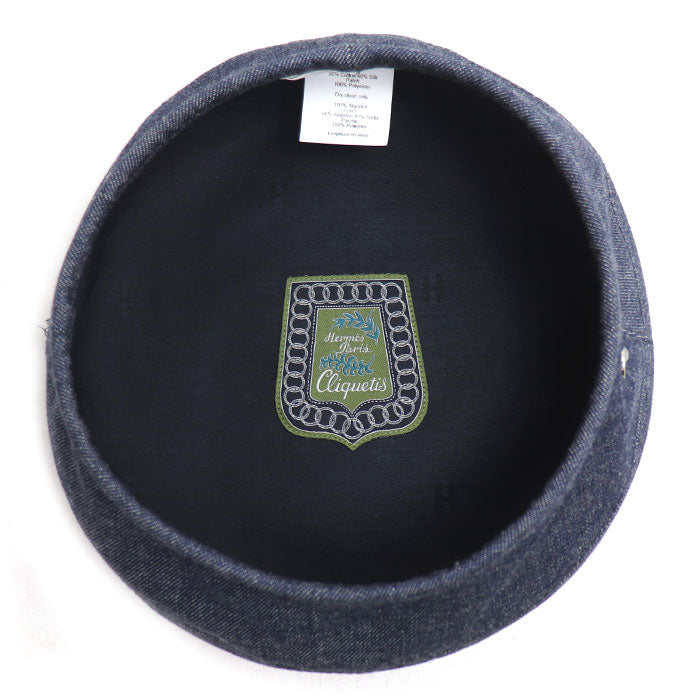 HERMES エルメス デニム ベレー帽 ブルー 
57 レディース【中古】【美品】
