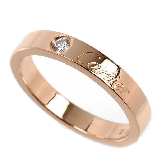 CARTIER カルティエ K18PG ピンクゴールド Cドゥ カルティエ ウェディング 1Pダイヤ リング・指輪 B4086449 ダイヤモンド 9号 49 3.5g レディース【中古】【美品】