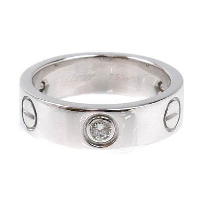 CARTIER カルティエ K18WG ホワイトゴールド ラブリング ハーフダイヤ リング・指輪 ダイヤモンド 11号 51 7.9g レディース【中古】【美品】