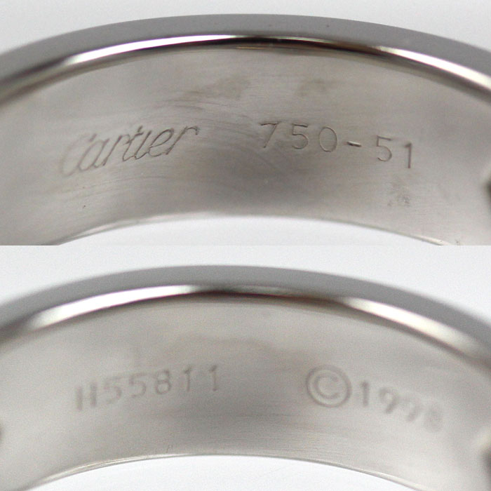 CARTIER カルティエ K18WG ホワイトゴールド ラブリング ハーフダイヤ リング・指輪 ダイヤモンド 11号 51 7.9g レディース【中古】【美品】