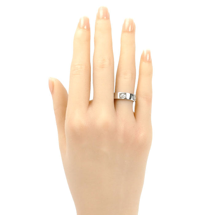 CARTIER カルティエ K18WG ホワイトゴールド ラブリング ハーフダイヤ リング・指輪 ダイヤモンド 11号 51 7.9g レディース【中古】【美品】