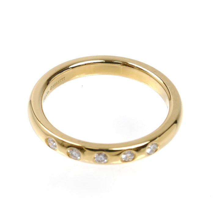 TIFFANY&Co. ティファニー K18YG イエローゴールド スタッキングバンド 5Pダイヤ リング・指輪 60017172 ダイヤモンド 11号 4.1g レディース【中古】