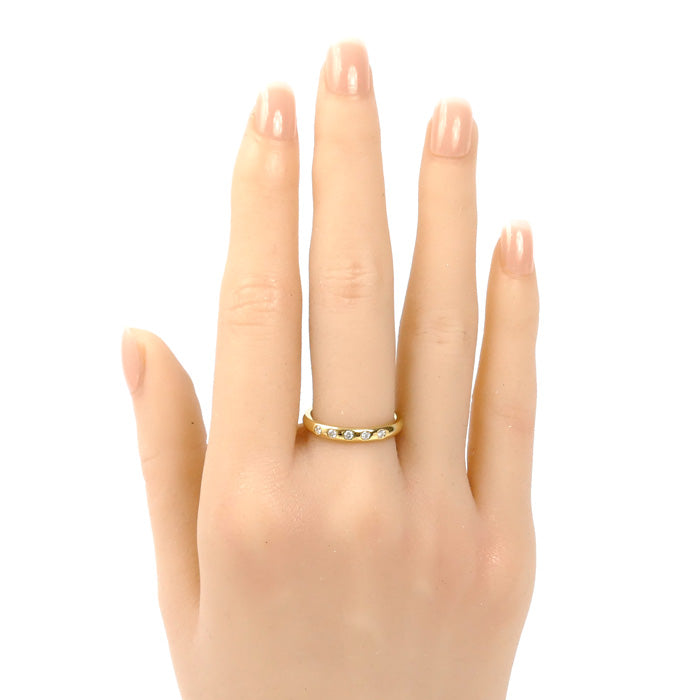 TIFFANY&Co. ティファニー K18YG イエローゴールド スタッキングバンド 5Pダイヤ リング・指輪 60017172 ダイヤモンド 11号 4.1g レディース【中古】