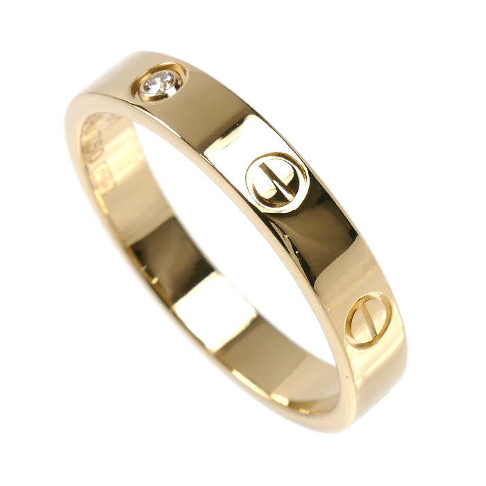 CARTIER カルティエ K18YG イエローゴールド ミニラブ 1Pダイヤ リング・指輪 B4056161 ダイヤモンド 21号 61 5.2g レディース【中古】【美品】