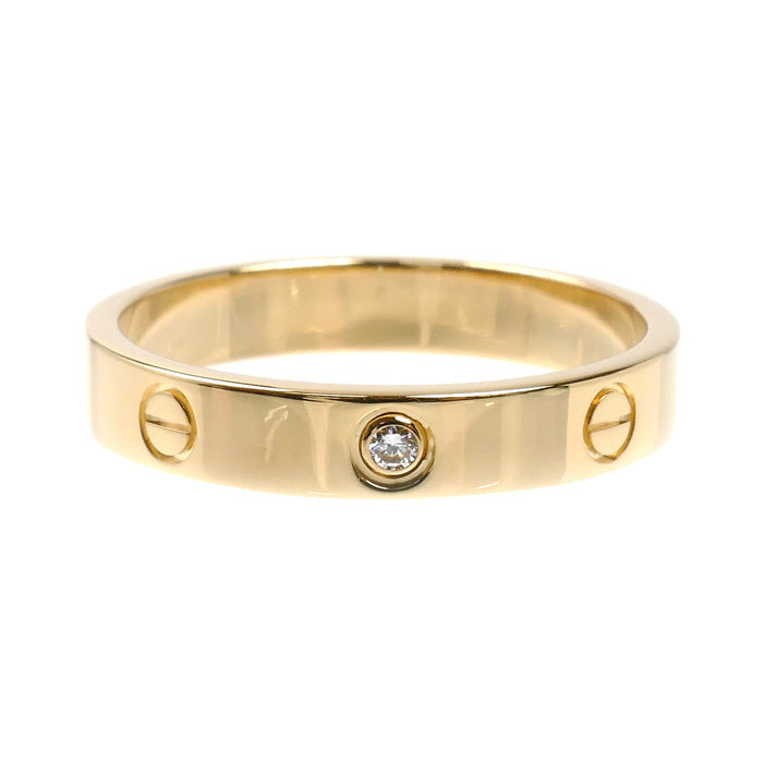 CARTIER カルティエ K18YG イエローゴールド ミニラブ 1Pダイヤ リング・指輪 B4056161 ダイヤモンド 21号 61 5.2g レディース【中古】【美品】