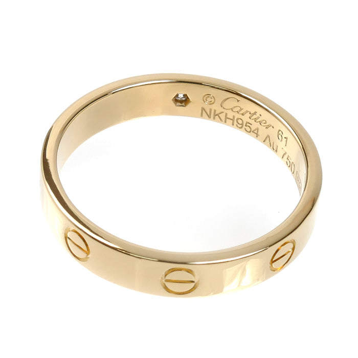 CARTIER カルティエ K18YG イエローゴールド ミニラブ 1Pダイヤ リング・指輪 B4056161 ダイヤモンド 21号 61 5.2g レディース【中古】【美品】