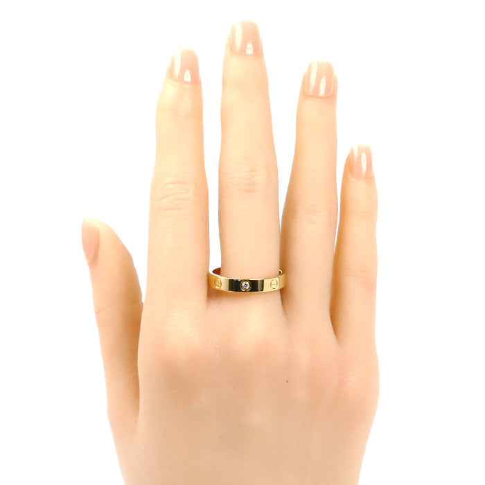 CARTIER カルティエ K18YG イエローゴールド ミニラブ 1Pダイヤ リング・指輪 B4056161 ダイヤモンド 21号 61 5.2g レディース【中古】【美品】