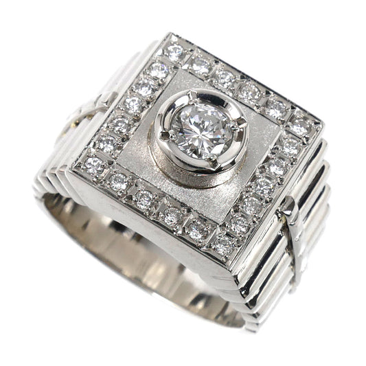 Pt900プラチナ リング・指輪 ダイヤモンド0.43ct/0.38ct 22号 38.5g メンズ【中古】【美品】