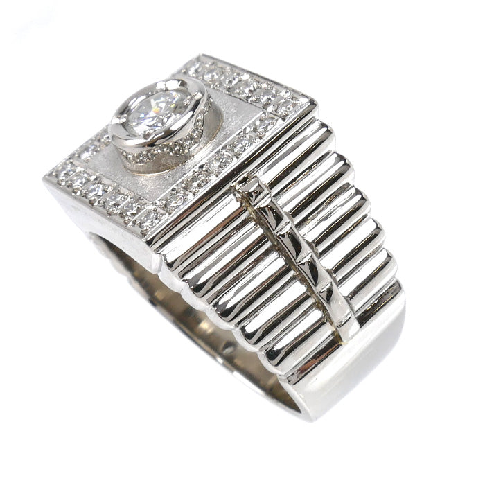 Pt900プラチナ リング・指輪 ダイヤモンド0.43ct/0.38ct 22号 38.5g メンズ【中古】【美品】