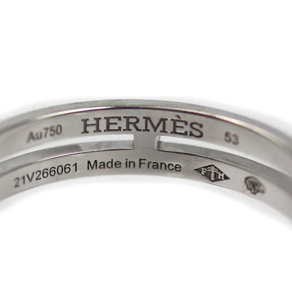 HERMES エルメス K18WG ホワイトゴールド アリアンヌPM ダイヤ リング・指輪 H119698B 00053 ダイヤモンド 13号 53 2.6g レディース【中古】【美品】