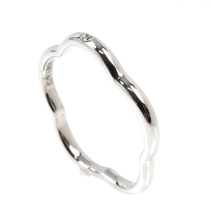 CHANEL シャネル K18WG ホワイトゴールド カメリア 1Pダイヤ リング・指輪 ダイヤモンド 17号 57 2.7g レディース【中古】【美品】