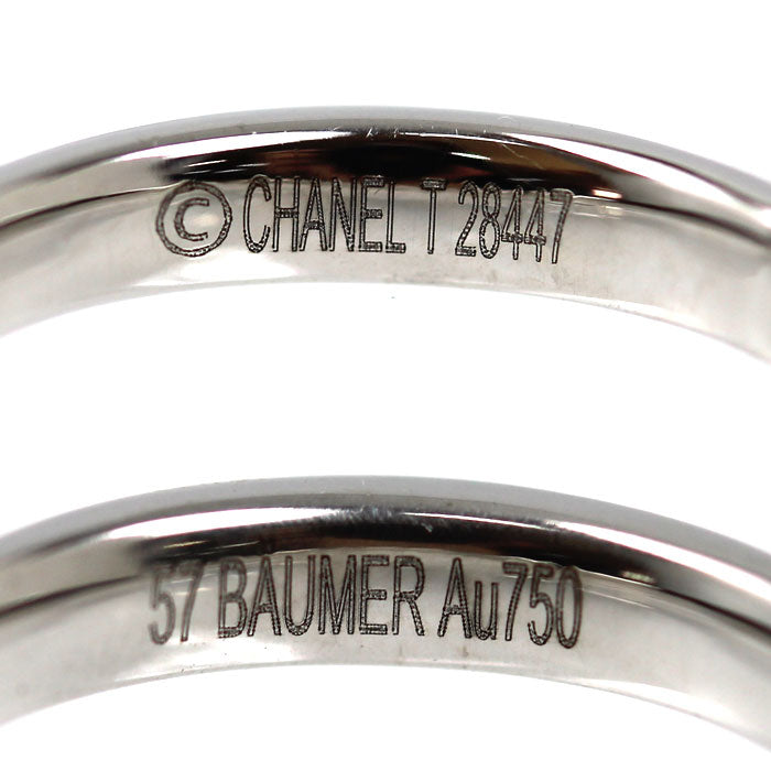 CHANEL シャネル K18WG ホワイトゴールド カメリア 1Pダイヤ リング・指輪 ダイヤモンド 17号 57 2.7g レディース【中古】【美品】