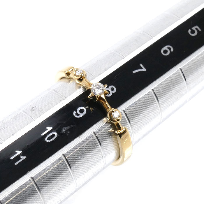 STAR JEWELRY スタージュエリー K18YG イエローゴールド リング・指輪 ダイヤモンド0.04ct 8号 1.6g レディース【中古】