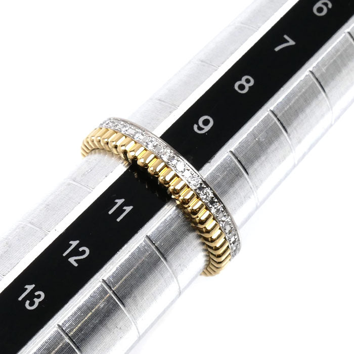 Boucheron ブシュロン K18YG イエローゴールド K18WG ホワイトゴールド キャトル ラディアント ハーフ フルパヴェ リング・指輪 JAL00134 ダイヤモンド 9.5号 50 3.3g レディース【中古】【美品】