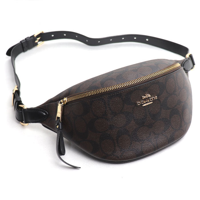 COACH コーチ シグネチャー ウェストバッグ ボディバッグ ブラウン F48740 アウトレット メンズ【中古】