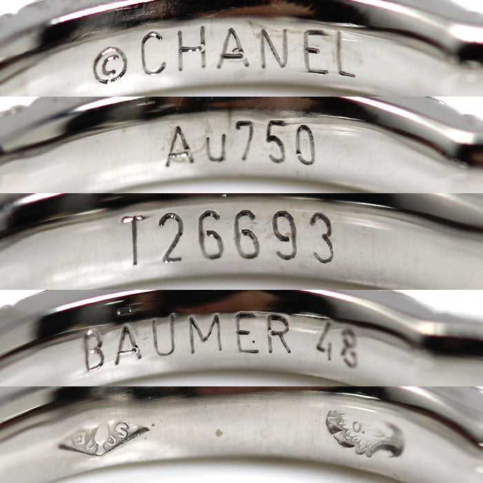 CHANEL シャネル K18WG ホワイトゴールド カメリア ダイヤ リング・指輪 J3211 ダイヤモンド 8号 48 2.0g レディース【中古】【美品】