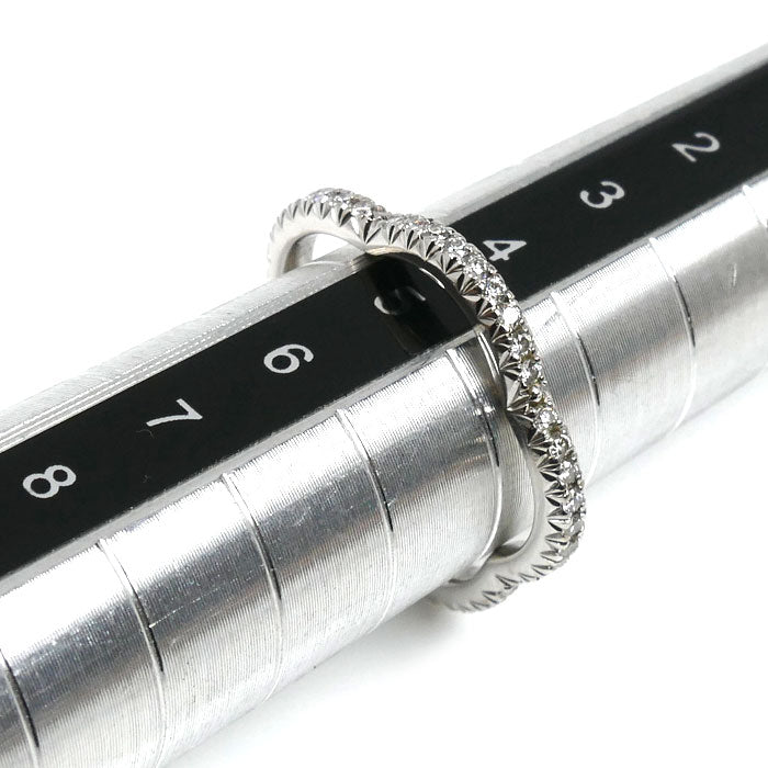CHANEL シャネル K18WG ホワイトゴールド カメリア ダイヤ リング・指輪 J3211 ダイヤモンド 8号 48 2.0g レディース【中古】【美品】