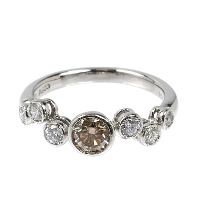 KASHIKEY カシケイ Pt900プラチナ ベゼル リング・指輪 ダイヤモンド0.39ct/0.20ct 8号 3.5g レディース【中古】【美品】