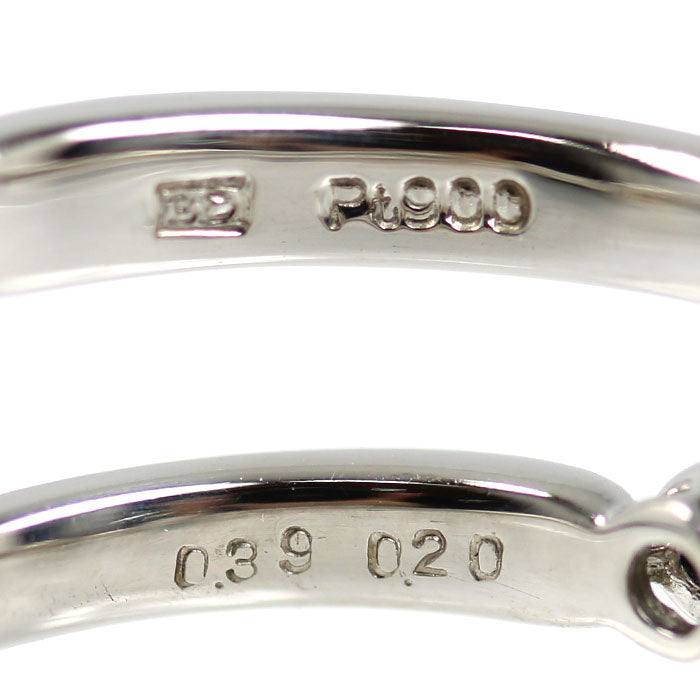 KASHIKEY カシケイ Pt900プラチナ ベゼル リング・指輪 ダイヤモンド0.39ct/0.20ct 8号 3.5g レディース【中古】【美品】