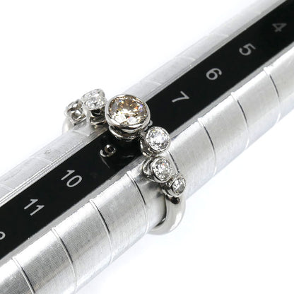KASHIKEY カシケイ Pt900プラチナ ベゼル リング・指輪 ダイヤモンド0.39ct/0.20ct 8号 3.5g レディース【中古】【美品】