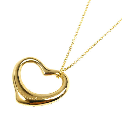 TIFFANY&Co. ティファニー K18YG イエローゴールド オープンハート ダイヤ ネックレス ダイヤモンド 8.2g 40cm レディース【中古】【美品】