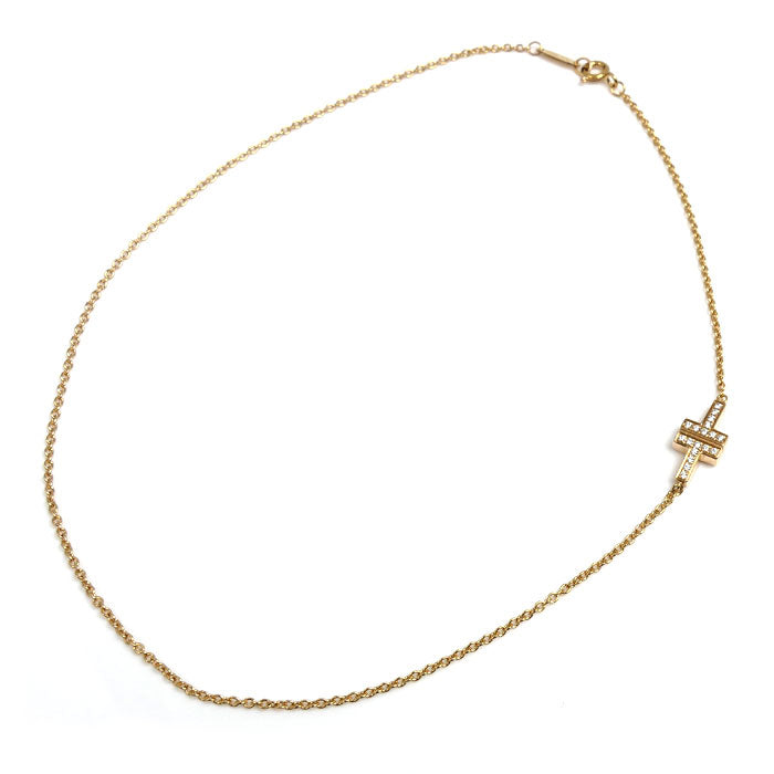 TIFFANY&Co. ティファニー K18PG ピンクゴールド T TWO ダイヤ ブレスレット ダイヤモンド 3.9g 34cm レディース【中古】