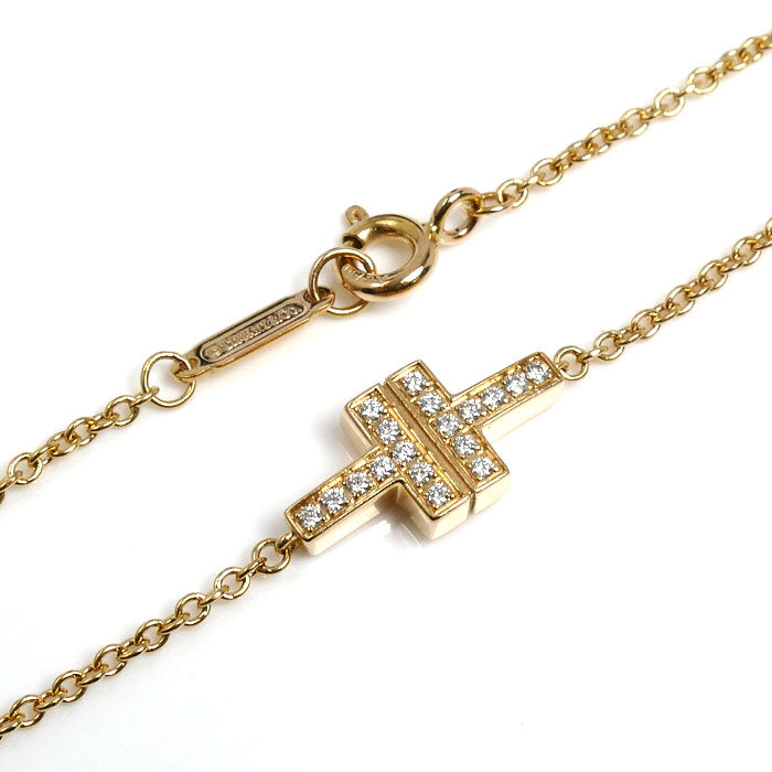 TIFFANY&Co. ティファニー K18PG ピンクゴールド T TWO ダイヤ ブレスレット ダイヤモンド 3.9g 34cm レディース【中古】