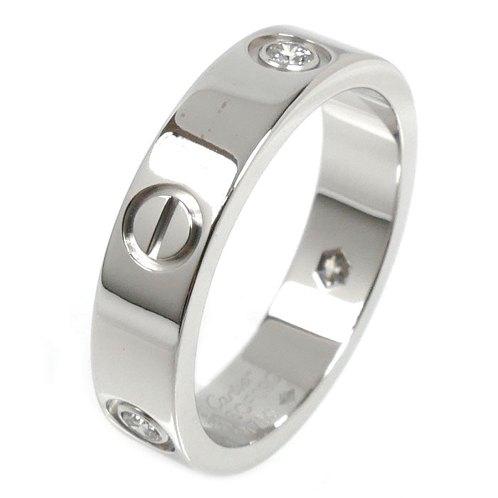 CARTIER カルティエ K18WG ホワイトゴールド ラブリング ハーフダイヤ リング・指輪 B4032563 ダイヤモンド 22.5号 63 10.5g メンズ【中古】【美品】
