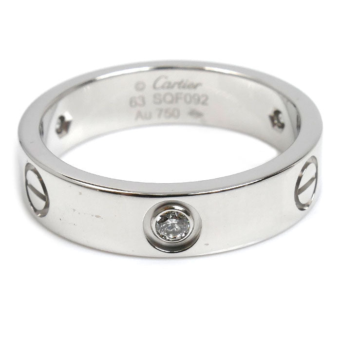 CARTIER カルティエ K18WG ホワイトゴールド ラブリング ハーフダイヤ リング・指輪 B4032563 ダイヤモンド 22.5号 63 10.5g メンズ【中古】【美品】
