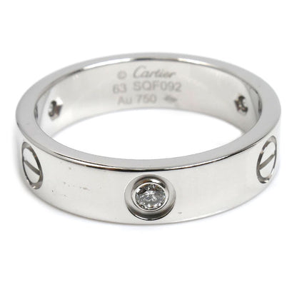 CARTIER カルティエ K18WG ホワイトゴールド ラブリング ハーフダイヤ リング・指輪 B4032563 ダイヤモンド 22.5号 63 10.5g メンズ【中古】【美品】