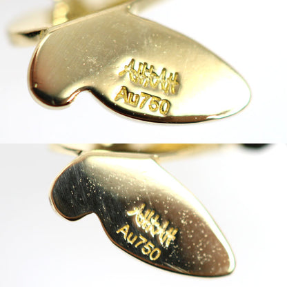 AHKAH アーカー K18YG イエローゴールド 蝶 ピアス AK1421010400 2.1g セット売り レディース【中古】【美品】