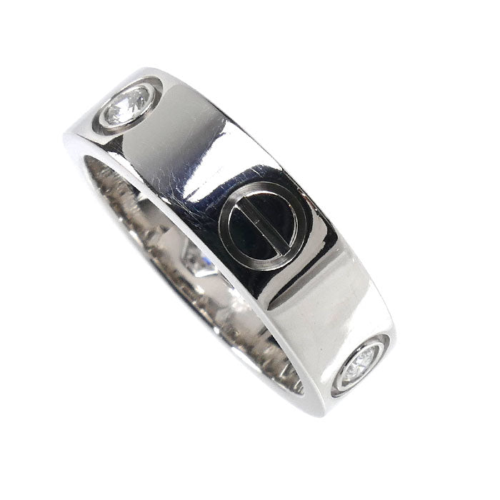 CARTIER カルティエ K18WG ホワイトゴールド ラブリング ハーフダイヤ リング・指輪 ダイヤモンド 13号 53 8.7g レディース【中古】【美品】