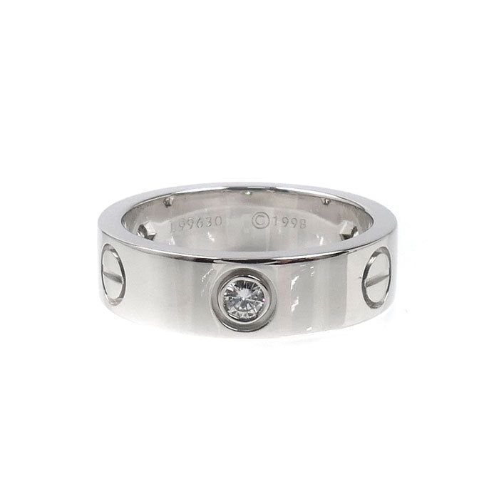 CARTIER カルティエ K18WG ホワイトゴールド ラブリング ハーフダイヤ リング・指輪 ダイヤモンド 13号 53 8.7g レディース【中古】【美品】