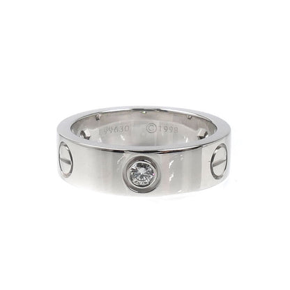 CARTIER カルティエ K18WG ホワイトゴールド ラブリング ハーフダイヤ リング・指輪 ダイヤモンド 13号 53 8.7g レディース【中古】【美品】