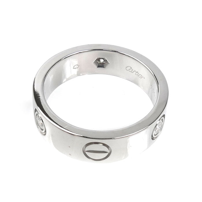CARTIER カルティエ K18WG ホワイトゴールド ラブリング ハーフダイヤ リング・指輪 ダイヤモンド 13号 53 8.7g レディース【中古】【美品】