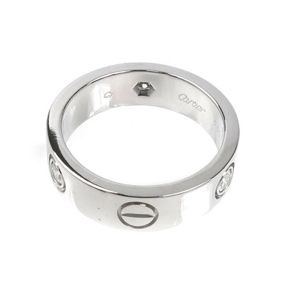 CARTIER カルティエ K18WG ホワイトゴールド ラブリング ハーフダイヤ リング・指輪 ダイヤモンド 13号 53 8.7g レディース【中古】【美品】